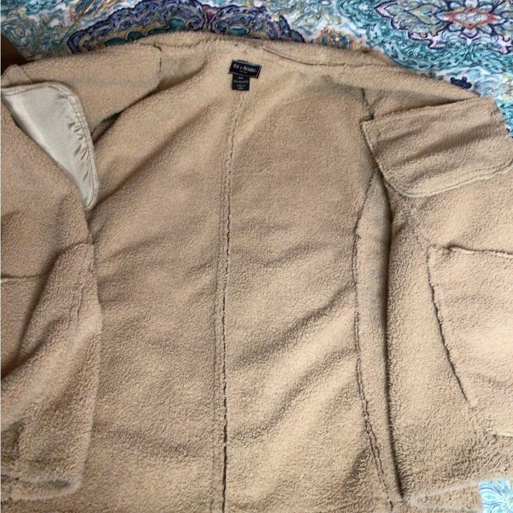 Tan Faux Suede Sherpa-Lined Jacket 2xl. (1aa) - Picture 11 of 12